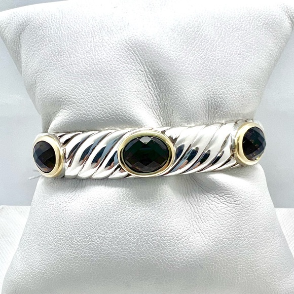 David Yurman Renaissance Three Stone Sculpted Bracelet - Picture 10 of 13